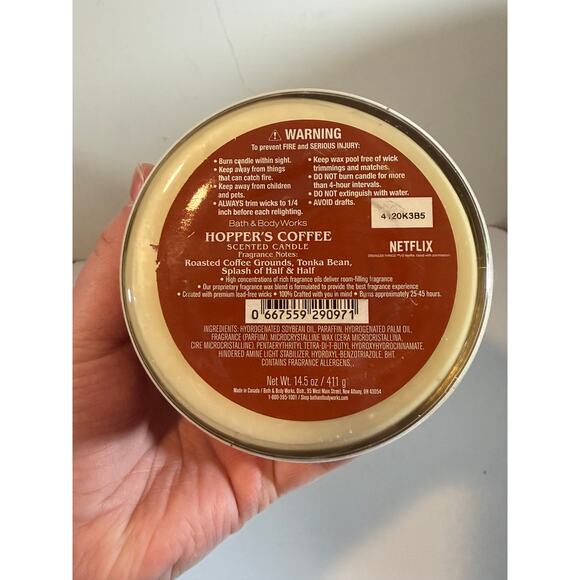 ALL NEW Hopper's Coffee STRANGER THINGS 3-Wick Candle NETFLIX Bath & Body Works - Picture 2 of 7